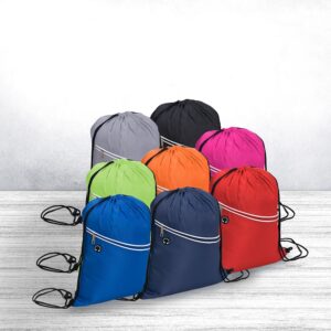 Mochila Saco Personalizada com gravação de marca empresarial. Opção de brinde personalizado para empresas.