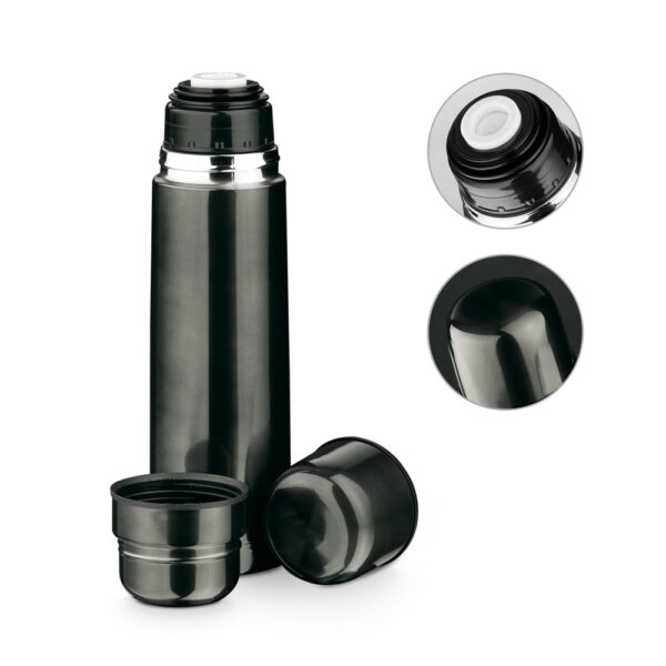 Garrafa Térmica Personalizada com gravação de logotipo de marca corporativa. Brinde personalizado refinado.
