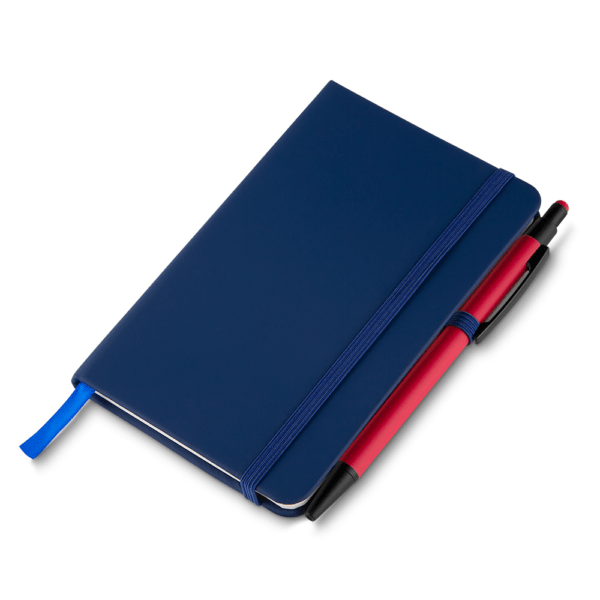 Caderno Personalizado com logotipo de marca corporativa. Opção de brinde personalizado para empresas.