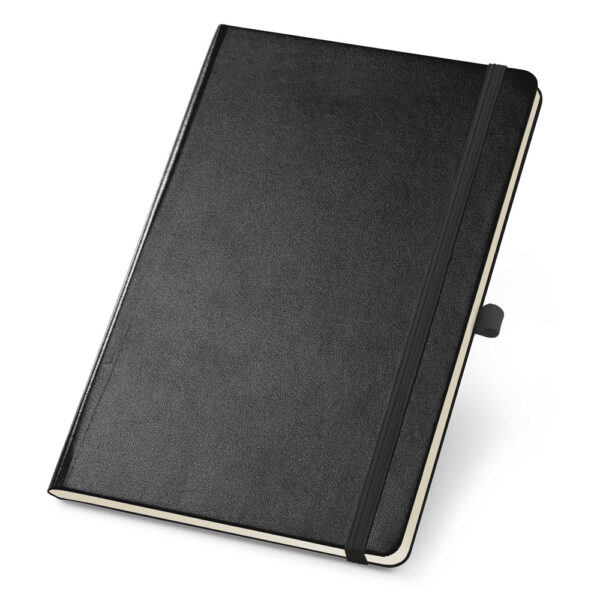 Caderno Personalizado com gravação de marca empresarial. Opção de brinde personalizado para empresas.