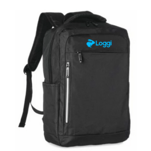 Mochila Personalizada com personalização de marca corporativa. Tipo de brinde corporativo para empresas.