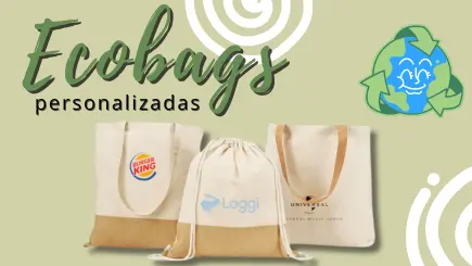ecobags personalizadas com logotipo, ideais para brindes corporativos.
