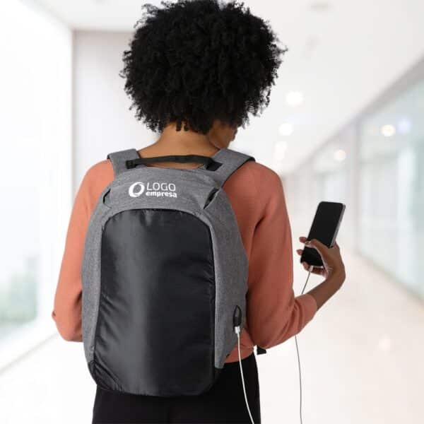 Mochila Personalizada Anti-Furto USB - HUBZB-01306 - Image 11