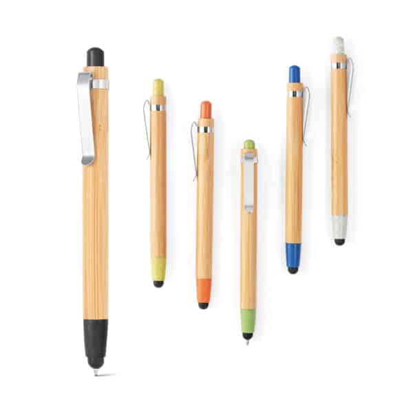 Caneta Personalizada Esferográfica em Bambu com Ponteira Touch - HUBSP-81012
