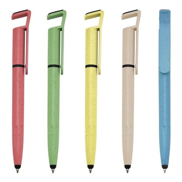 Caneta Personalizada em Fibra de Bambu Touch com Suporte - HUBZB-00708T